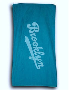 Terry Velour BROOKLYN Beach Towel (Aqua)