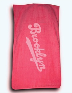 Terry Velour BROOKLYN Beach Towel (Hot Pink)