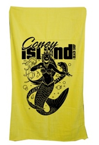 Terry Velour MERMAID Beach Towel [yellow]
