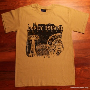 CONEY ISLAND T-Shirt featuring the AMUSEMENT PARK (Sand)