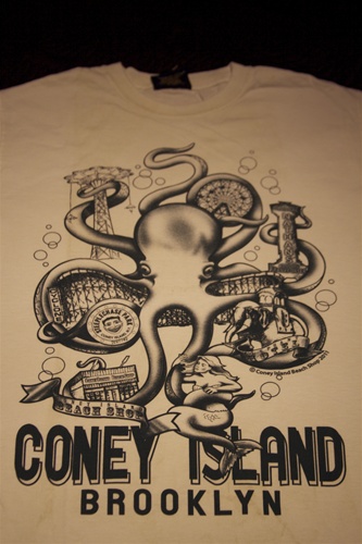 coney island tshirt white octopus